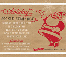 Santa Cookies Exchange Party Christmas Holiday Printable Invitation
